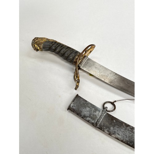 9209 - A 19th Century sabre, the gilt brass pierced hilt (elements missing) with lion head pommel, shagreen... 