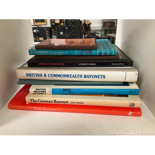 9284 - A quantity of reference books on British and German bayonets including 'British & Commonwealth Bayon... 