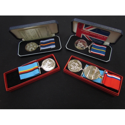 9453 - Five British commemorative medals: National Service no. 02175, RAF Bomber Command 1939-45 no. 8231, ... 