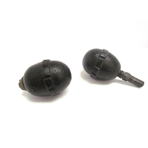 9458 - Two WWI German egg grenades, deactivated