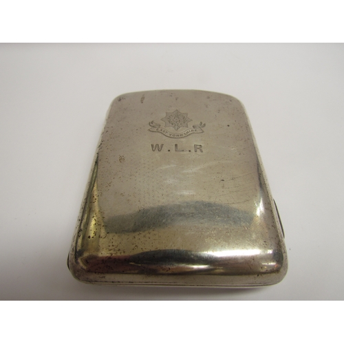 9469 - An A & J Zimmerman Ltd (Arthur & John Zimmerman) silver cigarette case of curved ergonomic form, the... 