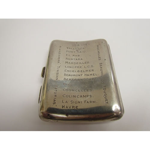 9469 - An A & J Zimmerman Ltd (Arthur & John Zimmerman) silver cigarette case of curved ergonomic form, the... 