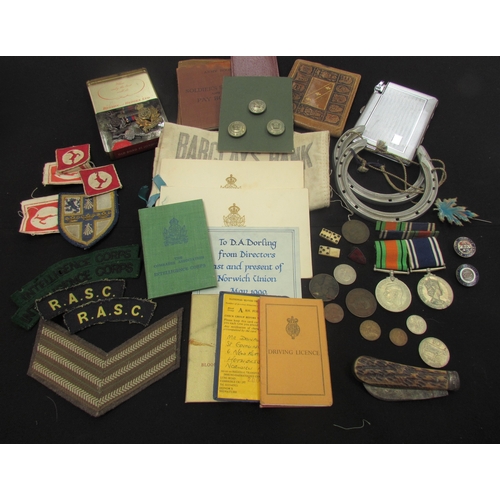 9488 - A quantity of militaria including British 13 Corps badges, Defence Medal and EIIR Police Exemplary S... 