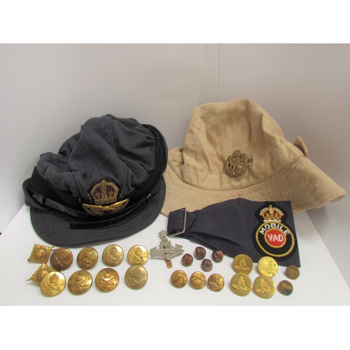 9490 - A George Crown Women’s RAF Officer’s peaked cap together with Voluntary Aid Detachment (VAD) British... 