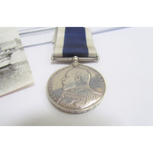 9491 - An Edward VII Royal Naval Long Service Medal to 161449 J.T.H. LAMBLE AB. HMS EGMONT, together with c... 