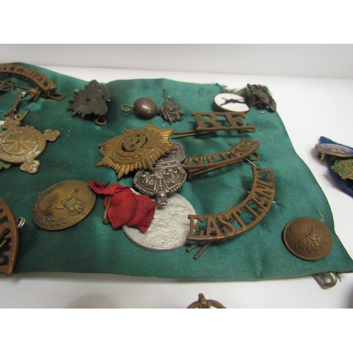 9492 - A quantity of military insignia including shoulder titles and cap badges including RAF and Red Cross