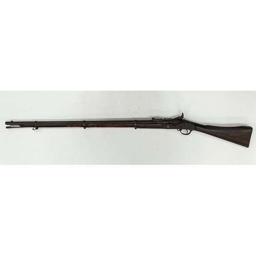 9219 - A Snider three band military rifle, the lock stamped VR Enfield with various stock and barrel inspec... 