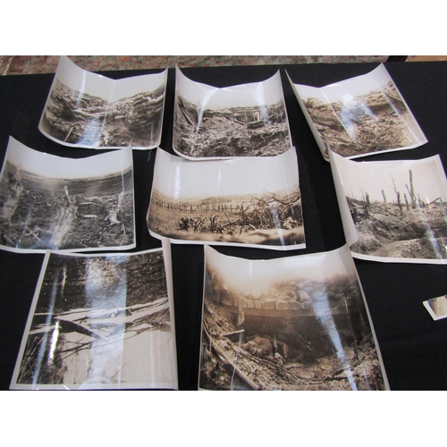 9440 - Eight original WWI 'The Bluff' 1916 official photographs depicting damage to German trenches by Arti... 