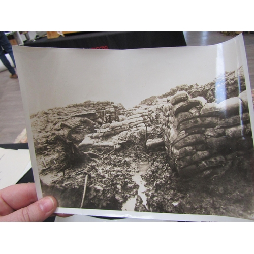 9440 - Eight original WWI 'The Bluff' 1916 official photographs depicting damage to German trenches by Arti... 