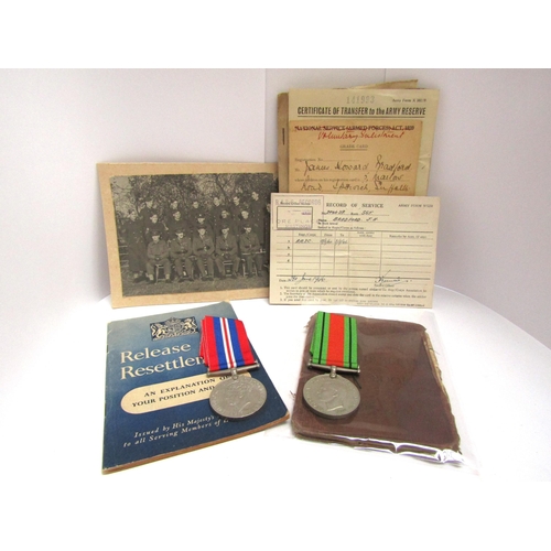 9442 - A WWII pair of medals, documents and photograph to 204639 SGT. J.H. Bradford RASC       (C)