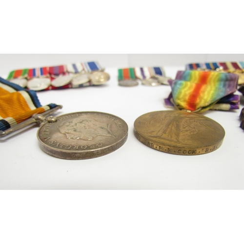 9446 - A quantity of medals and insignia including WWI pair to 160178 GNR. H.K. COOK R.A., Bakelite economy... 