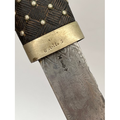 9224 - A Victorian British military issue Highland regimental pipers' dirk, the blade bearing the maker's d... 