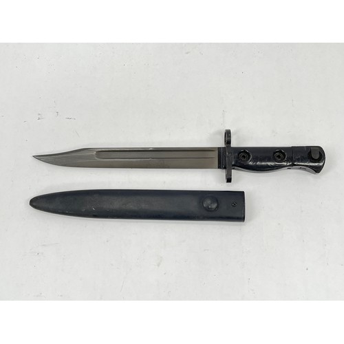 9228 - A British military issue L1A3 SLR bayonet, with scabbard