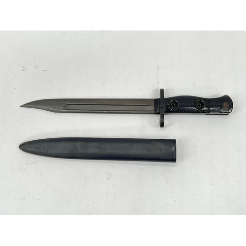 9228 - A British military issue L1A3 SLR bayonet, with scabbard