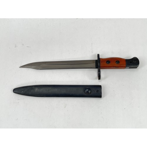 9230 - A British No. 5 Jungle Carbine bayonet by Wilkinson marked WSC, with scabbard