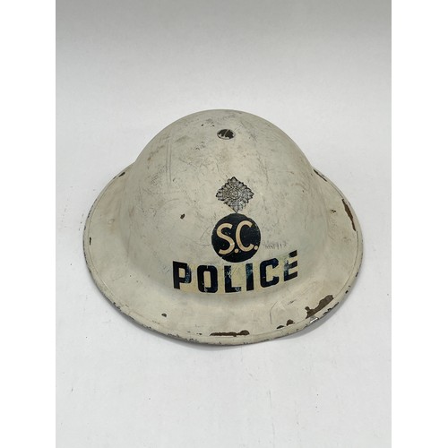 9266 - A White Police Brodie helmet, Special Constabulary Inspector