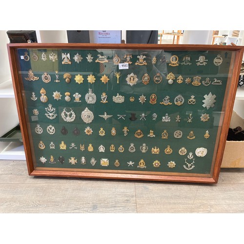 9502 - A collection of approximately 100 British regimental badges, mainly mid century and later, including... 