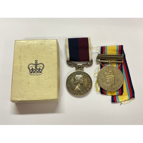 9486 - A Gulf Medal (1992) named to MR B W THORLEY BAE, and a RAF Long Service & Good Conduct Medal (Elizab... 