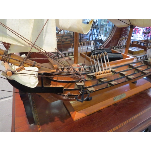 1026 - A scale model of HMS Victory 1758, 51cm x 57cm