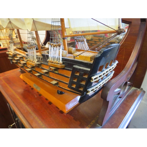 1026 - A scale model of HMS Victory 1758, 51cm x 57cm