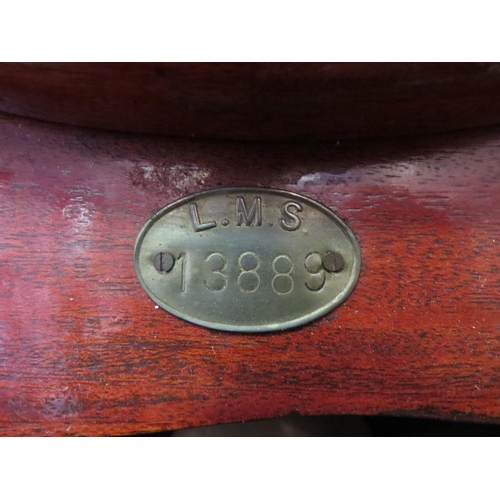 1042 - A Victorian mahogany cased station clock, Roman numerated unmarked dial with 30 hour fusee movement,... 