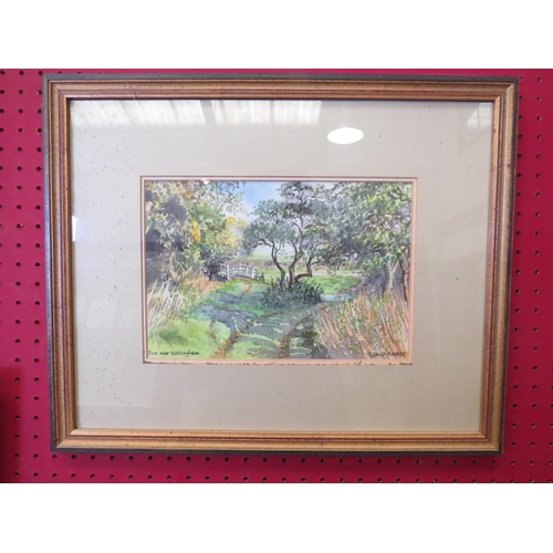 1126 - JANET BECKETT (XX): A watercolour 'Ford Near Walsingham', signed lower right, framed and glazed, 16.... 