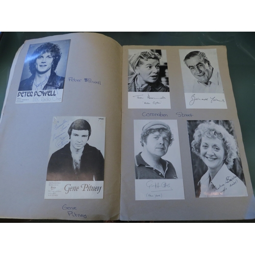 1231 - A scrapbook with signed photographs, mainly Coronation Street actors