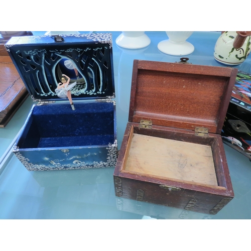 1234 - Two musical jewellery boxes and one other (3)