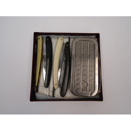 1343 - A collection of vintage cutthroat razors and a Rolls razor (5)