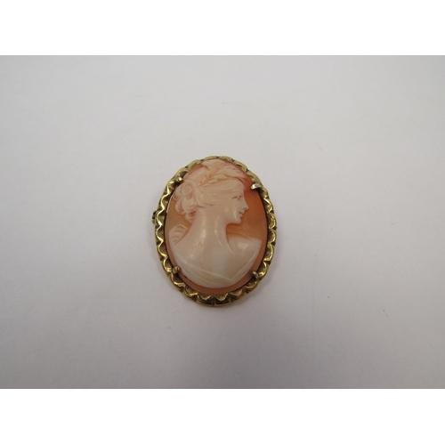 1349 - A 9ct gold cameo brooch