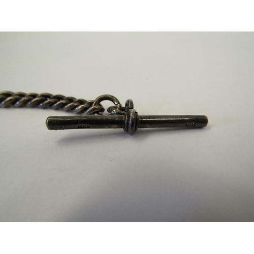 1350 - A silver graduated fob watch chain