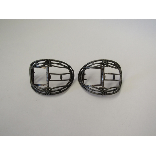 1351 - A pair of Georgian cut steel shoe buckles