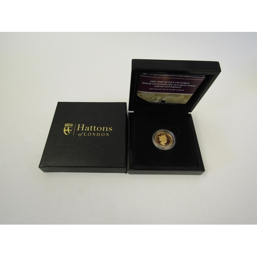 1353 - A Hattons of London boxed 2019 200th Anniversary of Queen Victoria's birth , 24 carat gold proof 