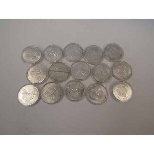 1354 - Fifteen silver coins of the US and 