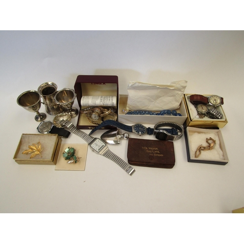 1362 - Assorted watches including lady's gold example together with other bijouterie