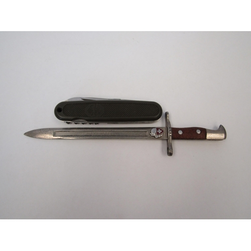 1365 - A penknife together with a letter opener marked 'Luzern Paroux Chexbres' in the form of a knife