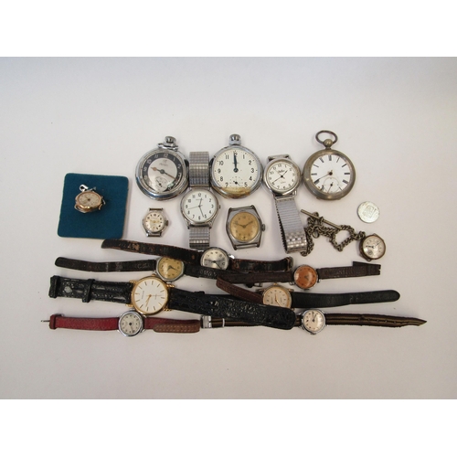 1367 - A quantity of ladies and gents wristwatches and three pocket watches