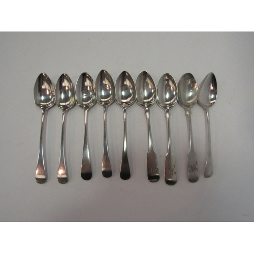 1409 - Nine silver teaspoons, various dates and makers (9)