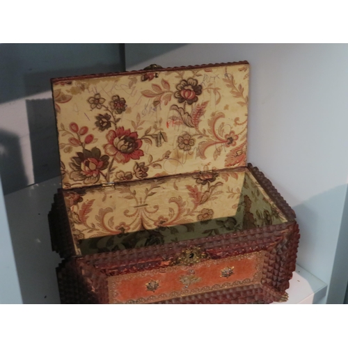 1447 - A Continental Tramp Art box, circa 1900, 13.5cm high, 23cm wide, 15cm deep