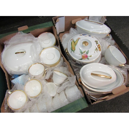 1589 - Three boxes of mixed china to include Royal Worcester 'Evesham', 'Viceroy', etc