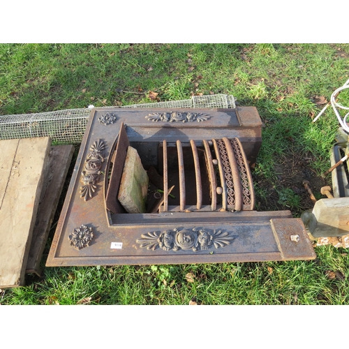 5369 - A cast iron fire place with lion motif