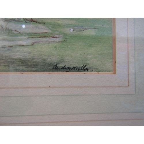 4044 - LADY MILLER of Glentree (Audrey) a pen and wash rural landscape, signed lower right, framed and glaz... 