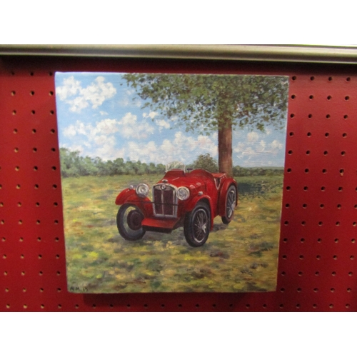 4060 - Anne Holness, two paintings of vintage cars, acrylic and watercolour, signed and monogrammed