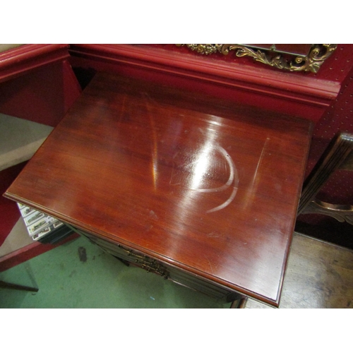 4066 - An Edwardian mahogany 'Henry Stones Patent' music chest of five drop front drawers with under shelf,... 