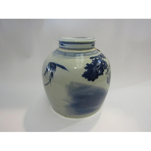 4096 - A Chinese blue and white ginger jar decorated in 