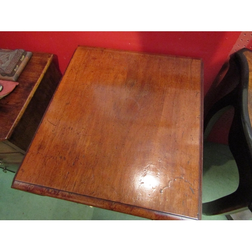 4097 - An early Victorian mahogany drop-leaf lamp table the two faux and two end drawers over turned and ta... 