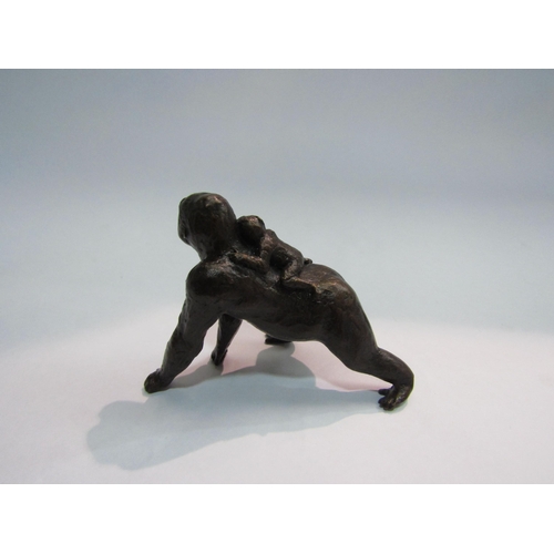 4103 - A limited edition solid bronze Gorilla with baby, boxed with certificate 111/150, 6.5cm high   (R) £... 