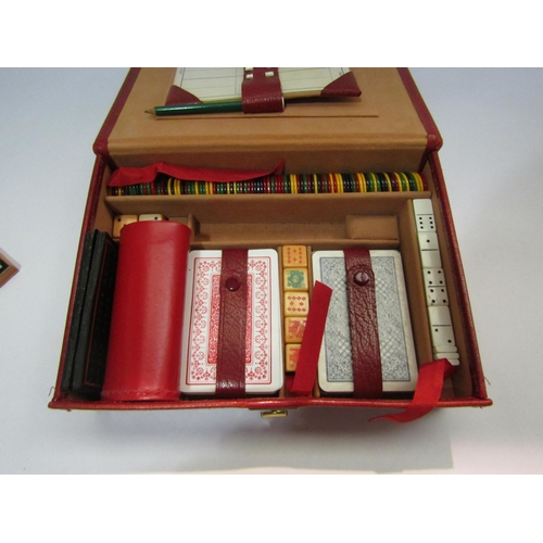 4281 - A real calf leather games travel compendium, made in England.  6cm x 22cm x 16cm