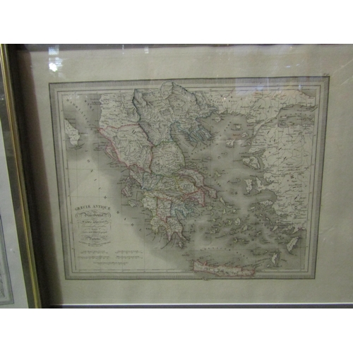 4386 - Two framed engraved 19th Century maps, one of Algeria by Lemercier published 1880, Paris, 33 x 42cm,... 