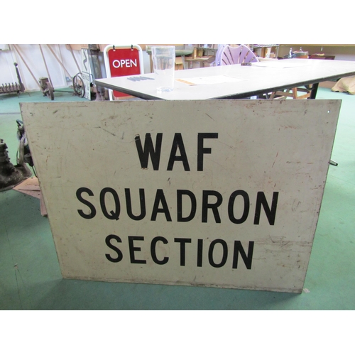 5043 - A military double sided sign; 86th Civil Engineering Sqdn one side and WAF Squadron Selection the ot... 